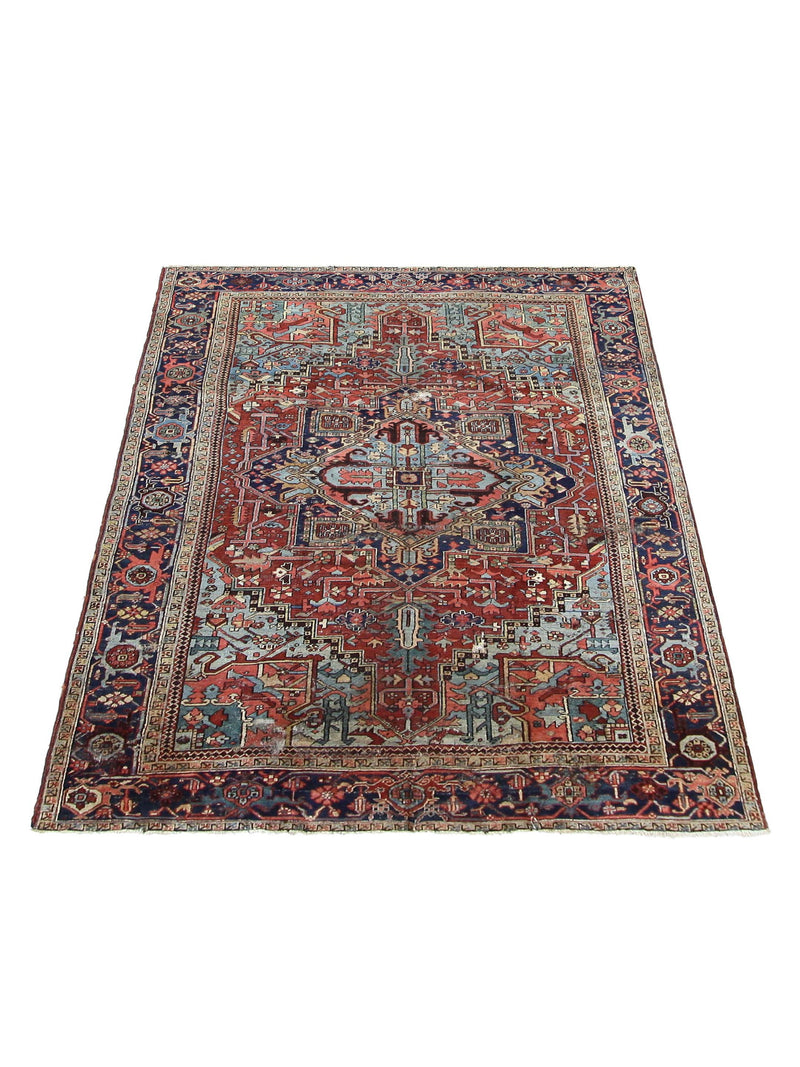 Fasa Antique Heriz 36159 Rust Multi Traditional Antique Rug
