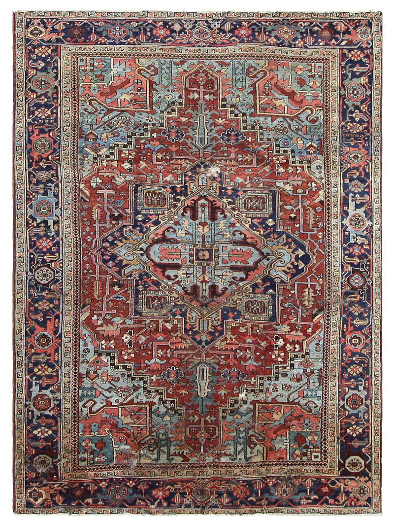 Fasa Antique Heriz  Rust Multi Traditional