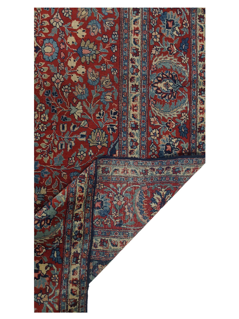 Fasa Antique Tabriz 36160 Burgundy Burgundy Traditional Antique Rug