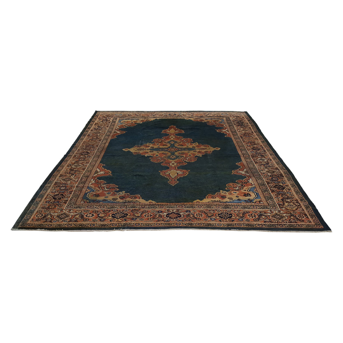 Fasa Antique Ziegler 36162 Indigo Rust Traditional Antique Rug