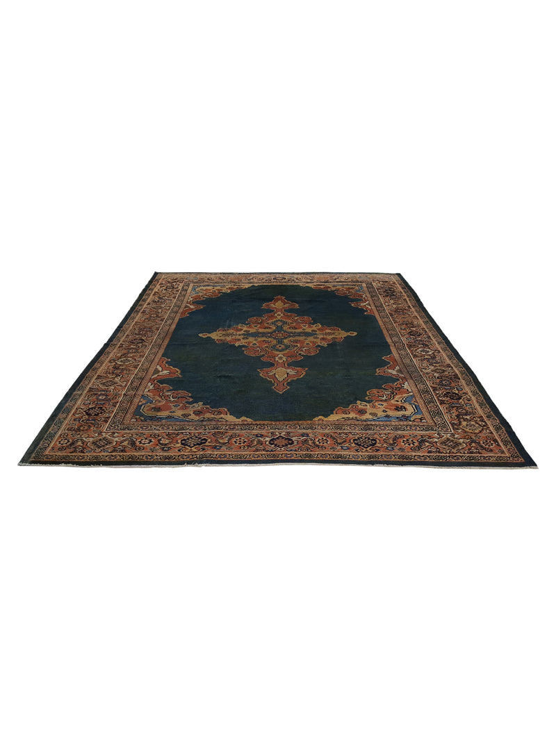 Fasa Antique Ziegler 36162 Indigo Rust Traditional Antique Rug