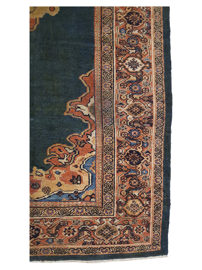 Fasa Antique Ziegler 36162 Indigo Rust Traditional Antique Rug