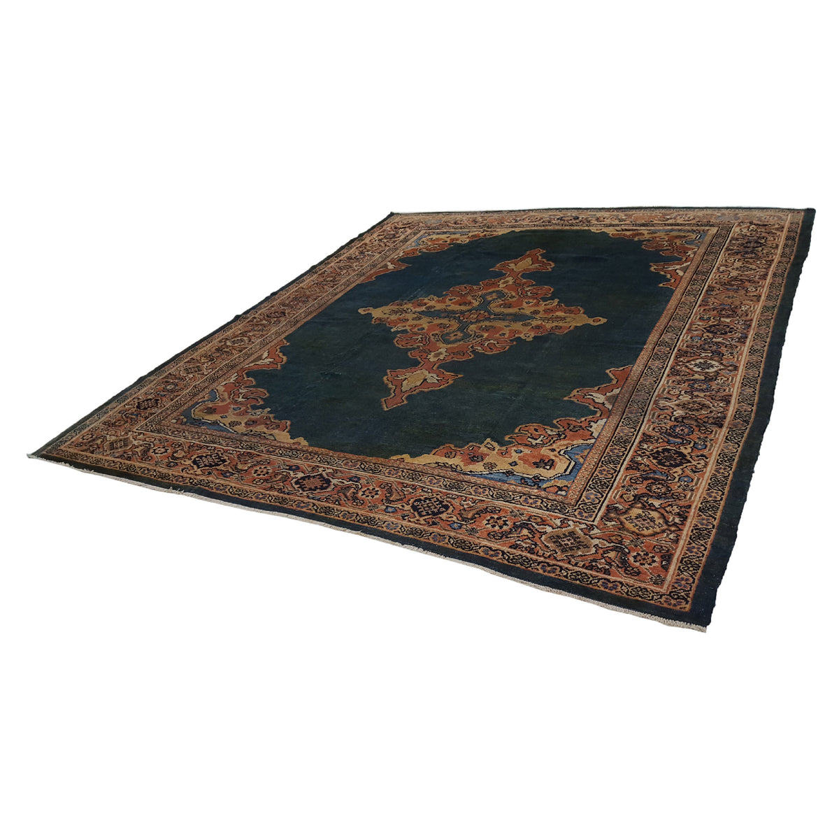 Fasa Antique Ziegler 36162 Indigo Rust Traditional Antique Rug