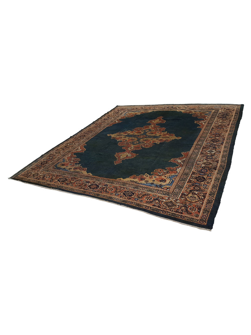 Fasa Antique Ziegler 36162 Indigo Rust Traditional Antique Rug