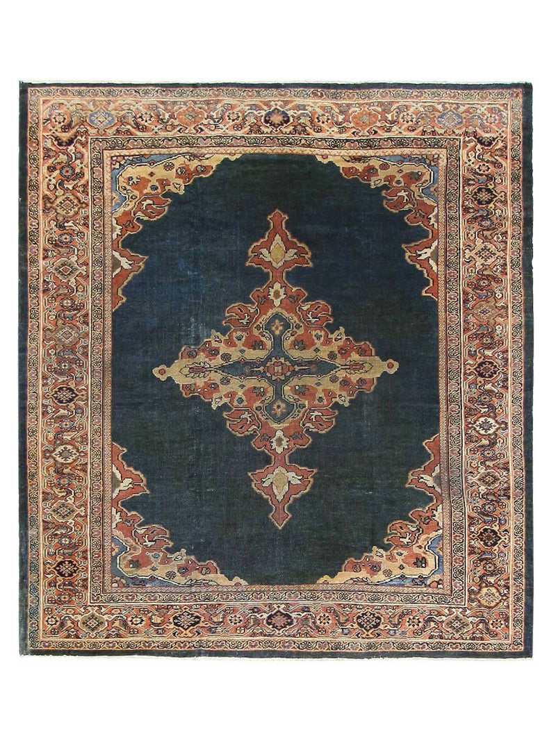 Fasa Antique Ziegler  Indigo Rust Traditional