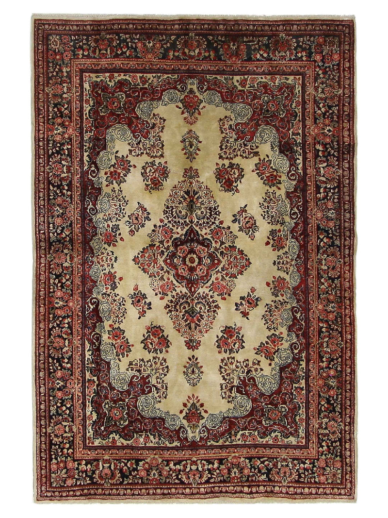 Fasa Antique Sarouk  Ivory Brown Traditional