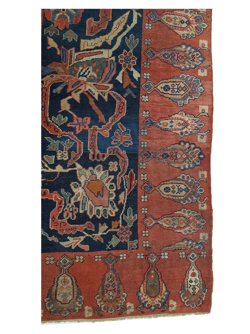 Fasa Antique Farahan 36194 Rust Indigo Traditional Antique Rug