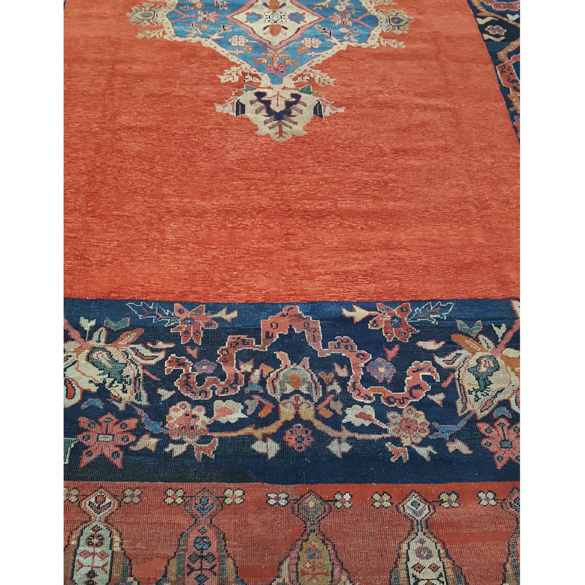 Fasa Antique Farahan 36194 Rust Indigo Traditional Antique Rug