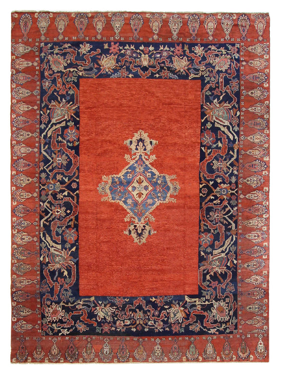 Fasa Antique Farahan  Rust Indigo Traditional