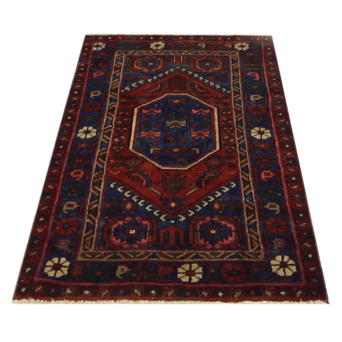 Fasa Antique Karajah 36214 Rust Blue Traditional Antique Rug