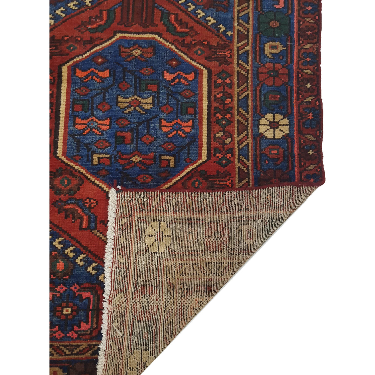 Fasa Antique Karajah 36214 Rust Blue Traditional Antique Rug