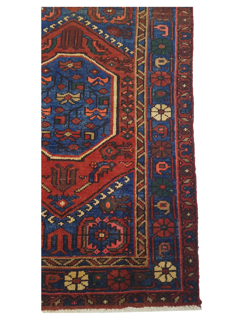 Fasa Antique Karajah 36214 Rust Blue Traditional Antique Rug