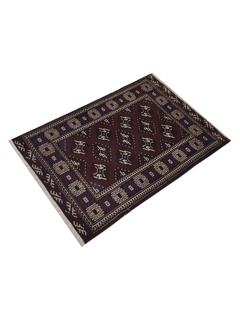 Pacific Bokhara 36215 Brown Brown Traditional Hand Knotted Rug