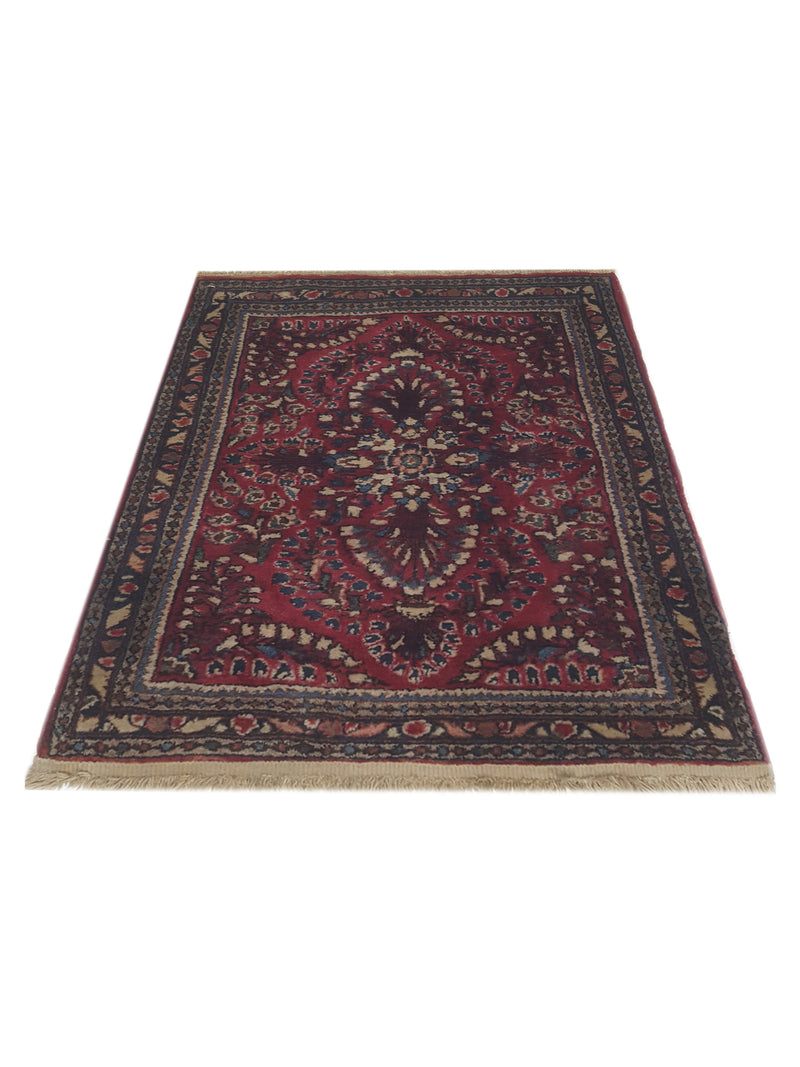 Pacific Antique Sarouk 36217 Rust Navy Traditional Antique Rug