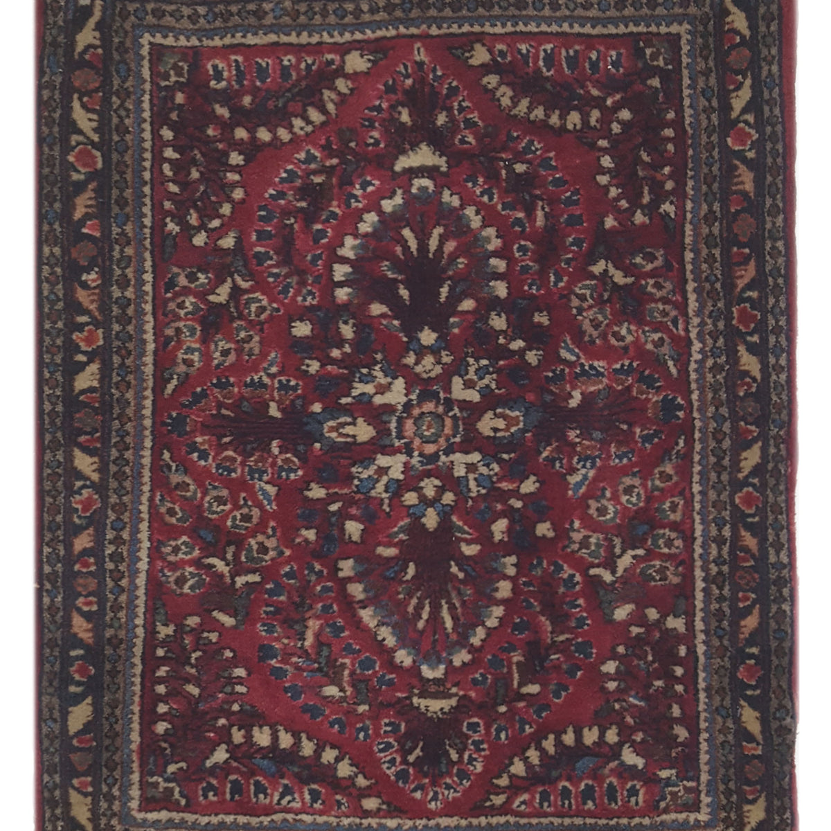 Pacific Antique Sarouk  Rust Navy Traditional