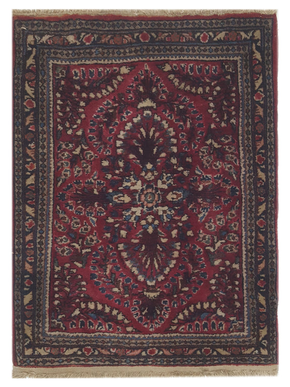 Pacific Antique Sarouk  Rust Navy Traditional