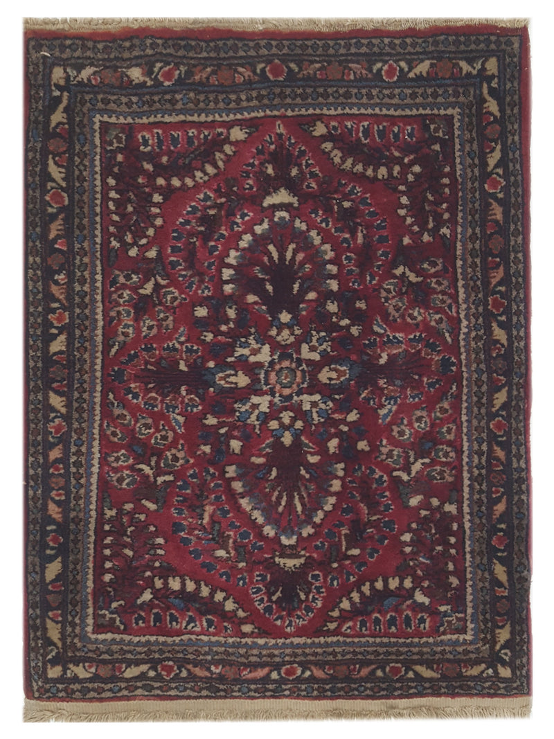 Pacific Antique Sarouk  Rust Navy Traditional