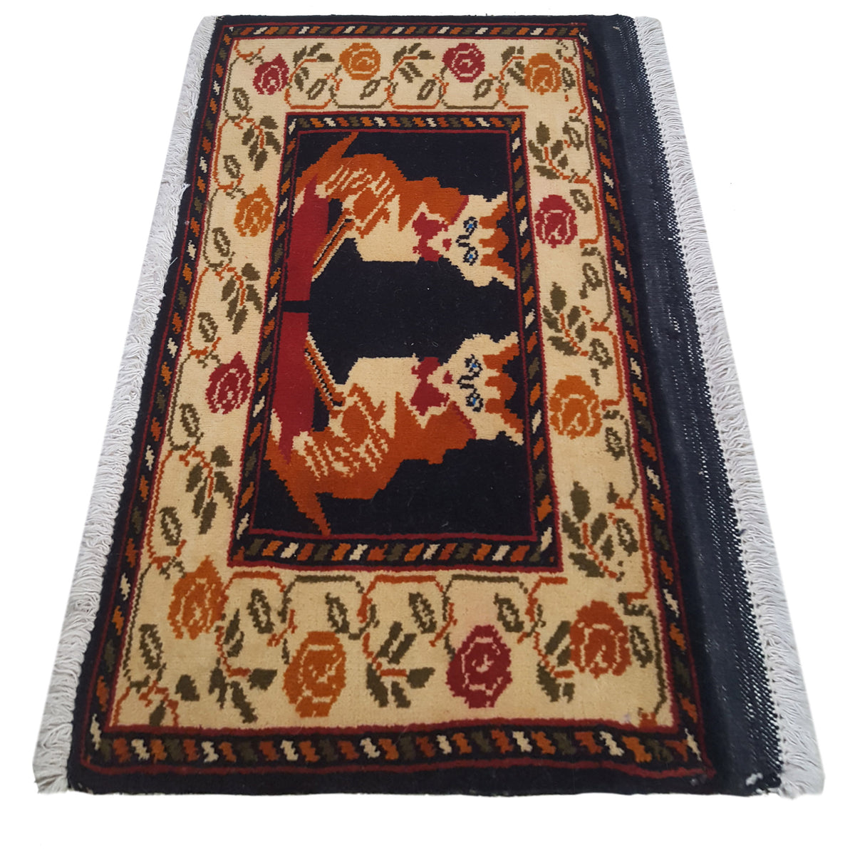 Pacific Turkaman 36218 Blue Dk.Orange Tapestry Hand Knotted Rugs