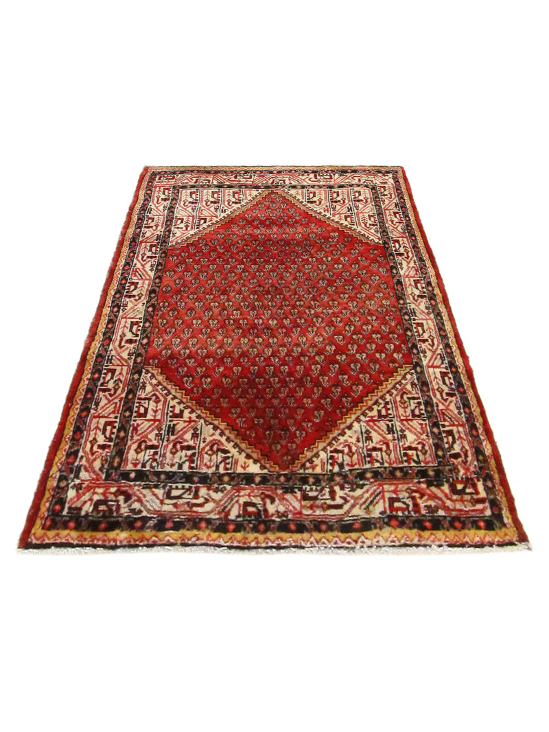 Fasa Antique Hamadan 36642 Red Ivory Traditional Antique Rug