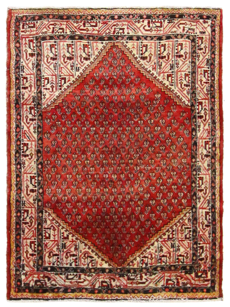 Fasa Antique Hamadan  Red Ivory Traditional