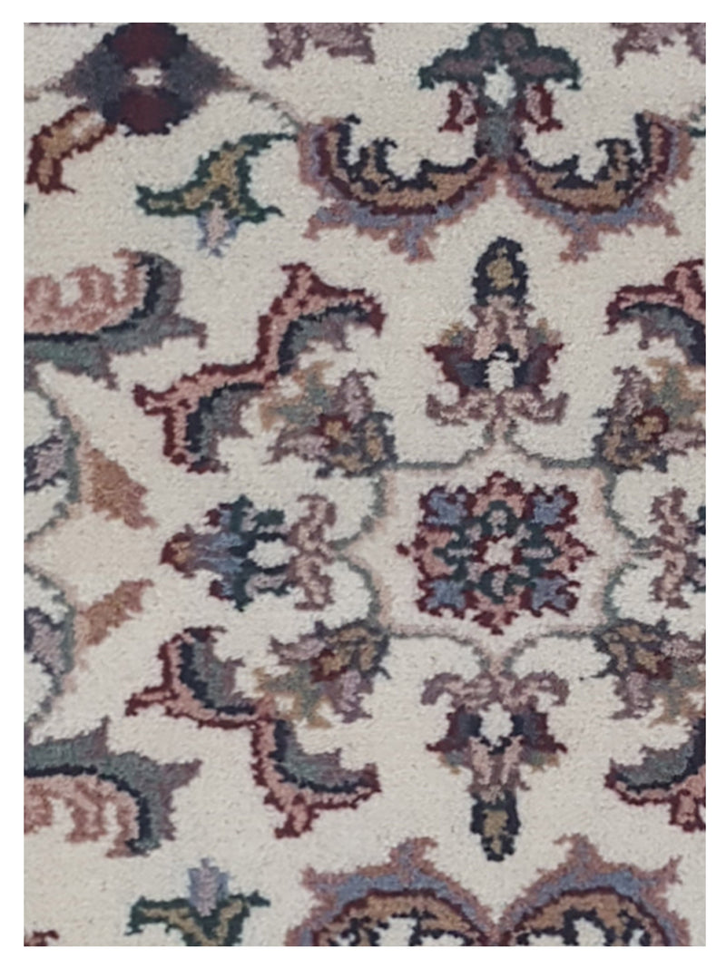 Pacific Kashan Indo 36727 Ivory Ivory Traditional Hand Knotted Rug