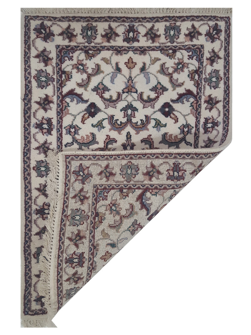 Pacific Kashan Indo 36727 Ivory Ivory Traditional Hand Knotted Rug