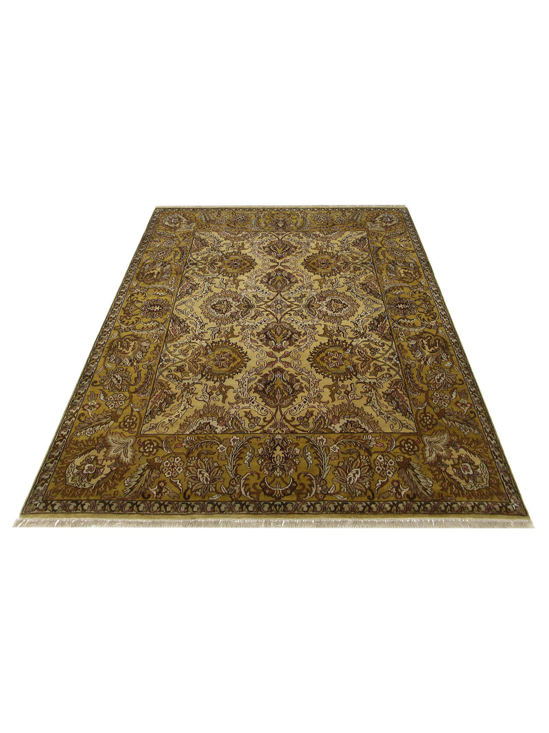 Pacific Agra 36731 Gold Gold Traditional Hand Knotted Rug