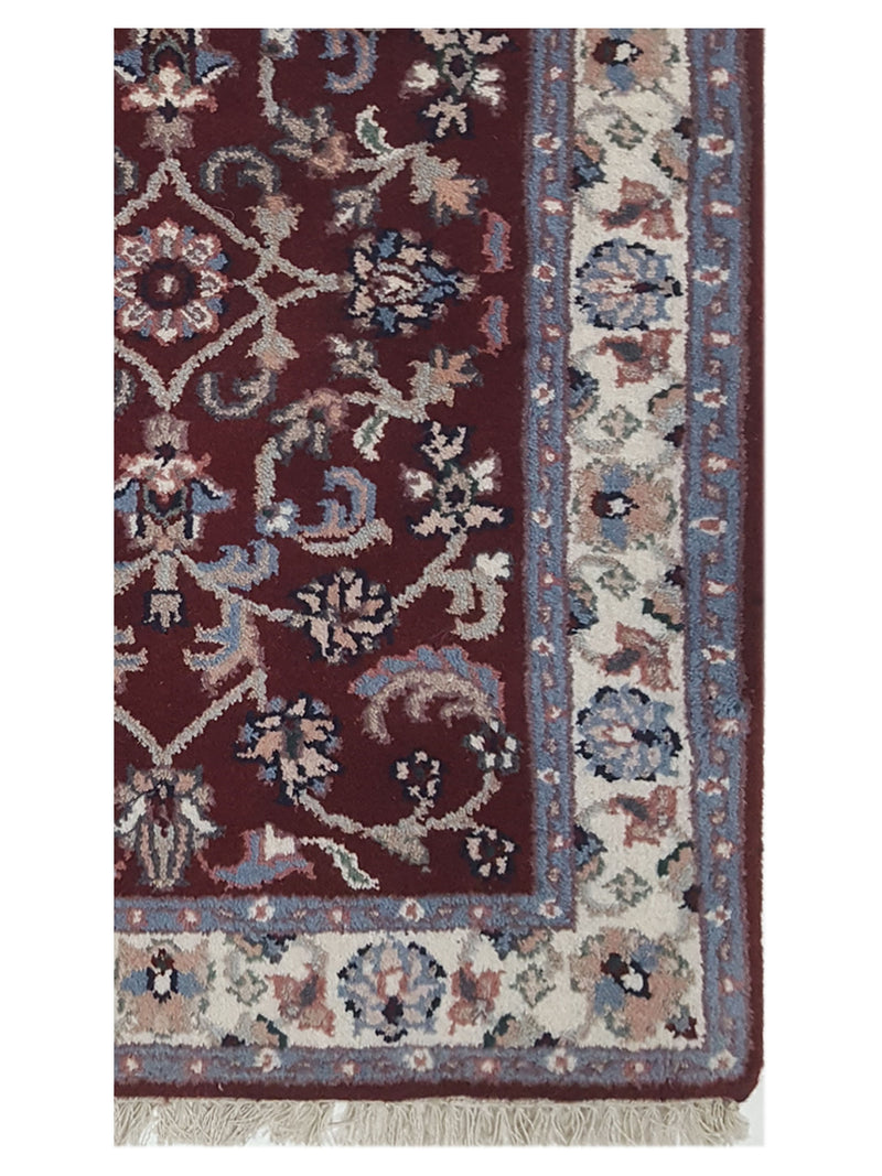 Pacific Kashan Indo 36755 Red Ivory Traditional Hand Knotted Rug