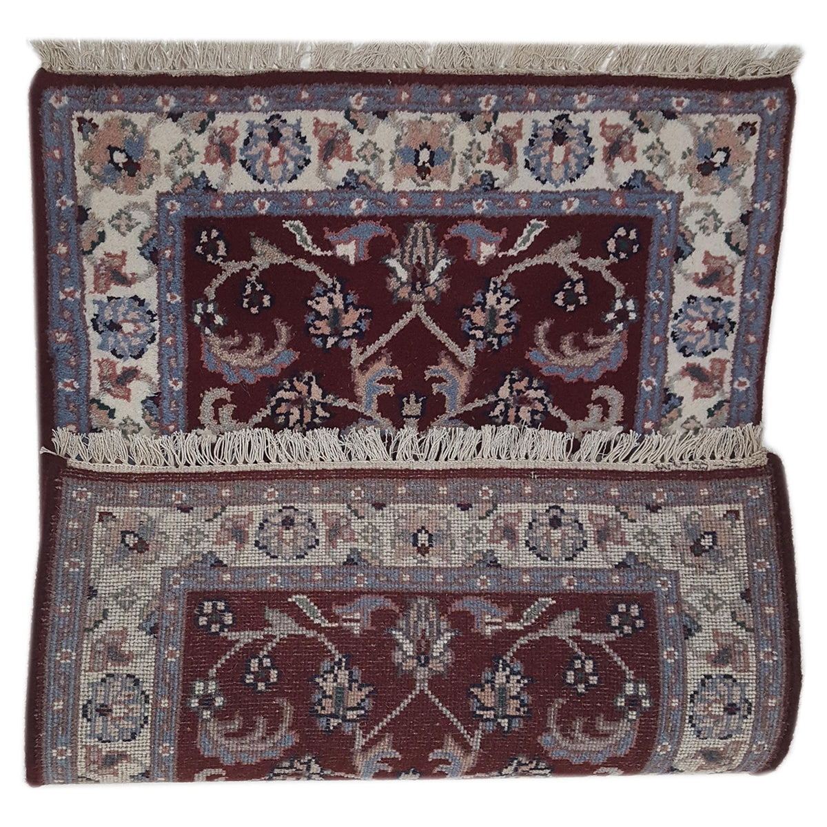 Pacific Kashan Indo 36755 Red Ivory Traditional Hand Knotted Rug