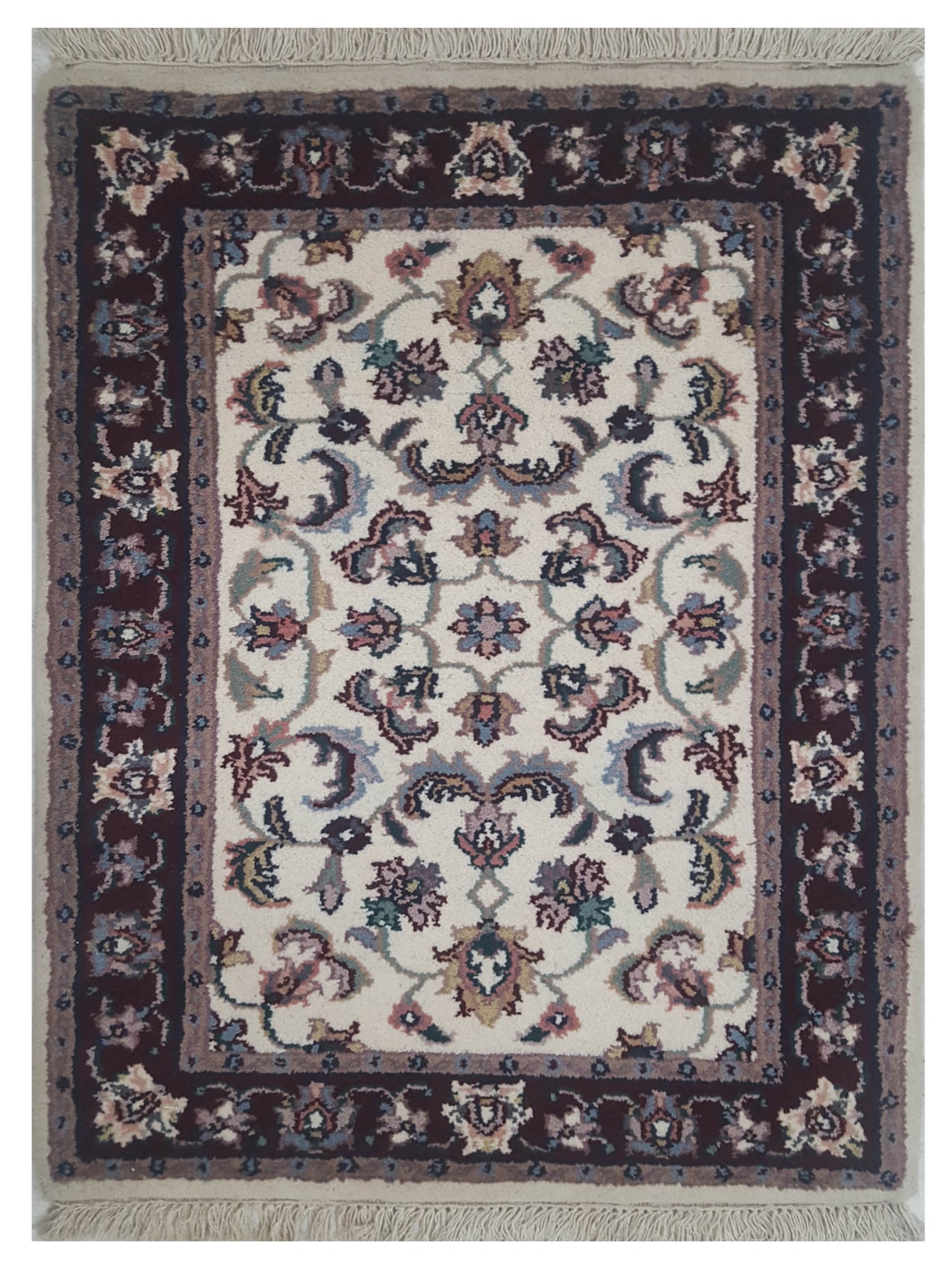 Pacific Kashan Indo  Ivory Burgundy Traditional