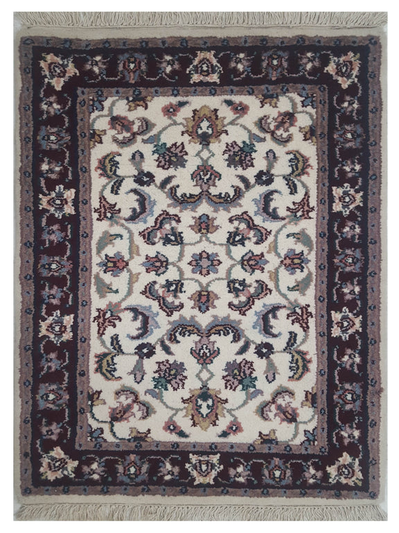 Pacific Kashan Indo  Ivory Burgundy Traditional