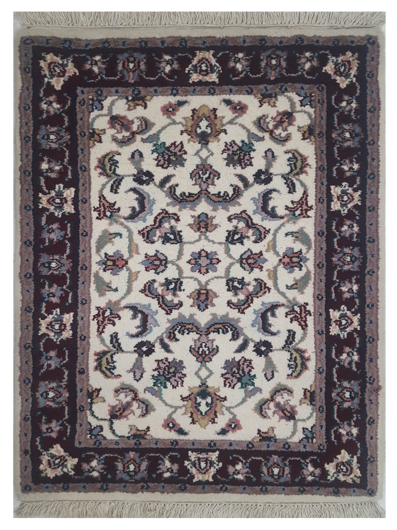 Pacific Kashan Indo  Ivory Burgundy Traditional