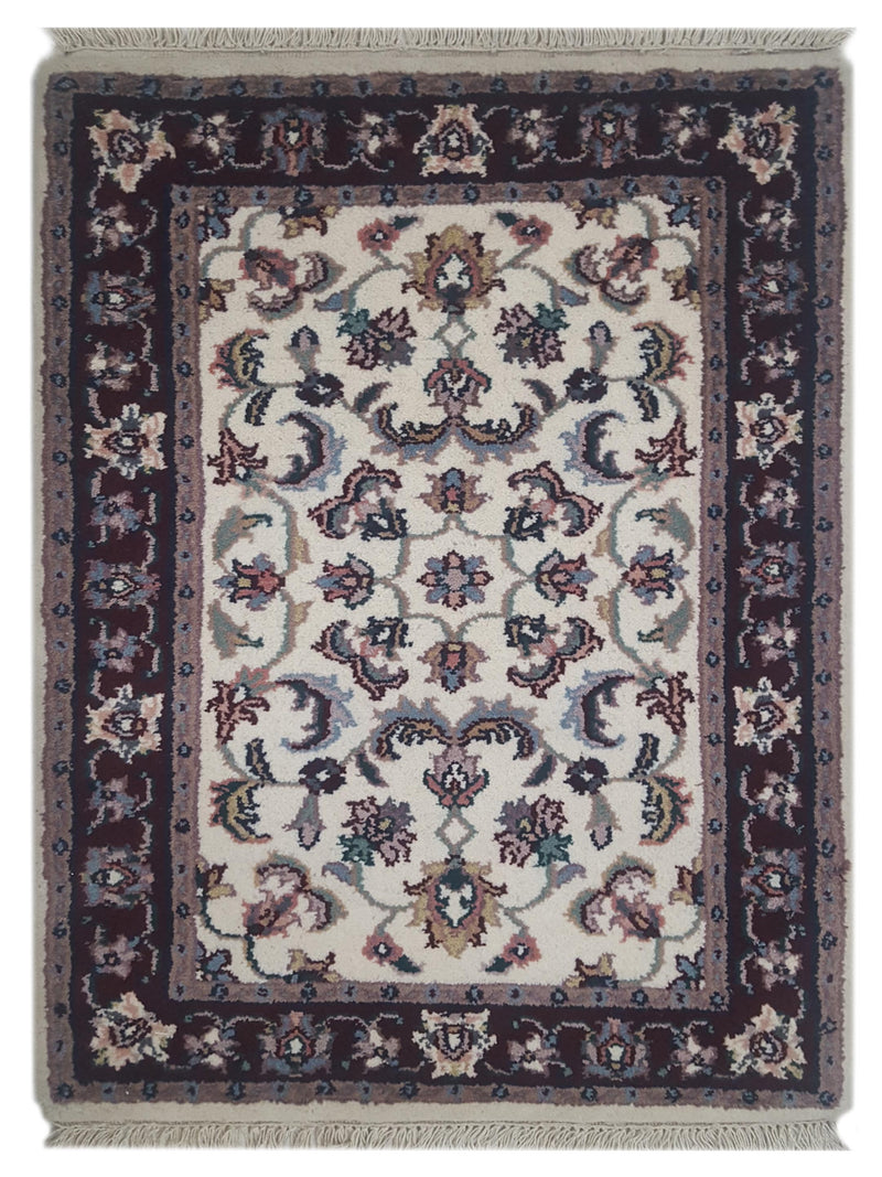 Pacific Kashan Indo  Ivory Burgundy Traditional