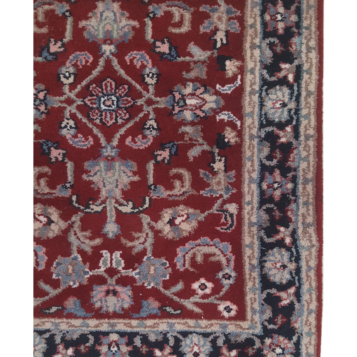 Pacific Kashan Indo 36758 Red Black Traditional Hand Knotted Rug
