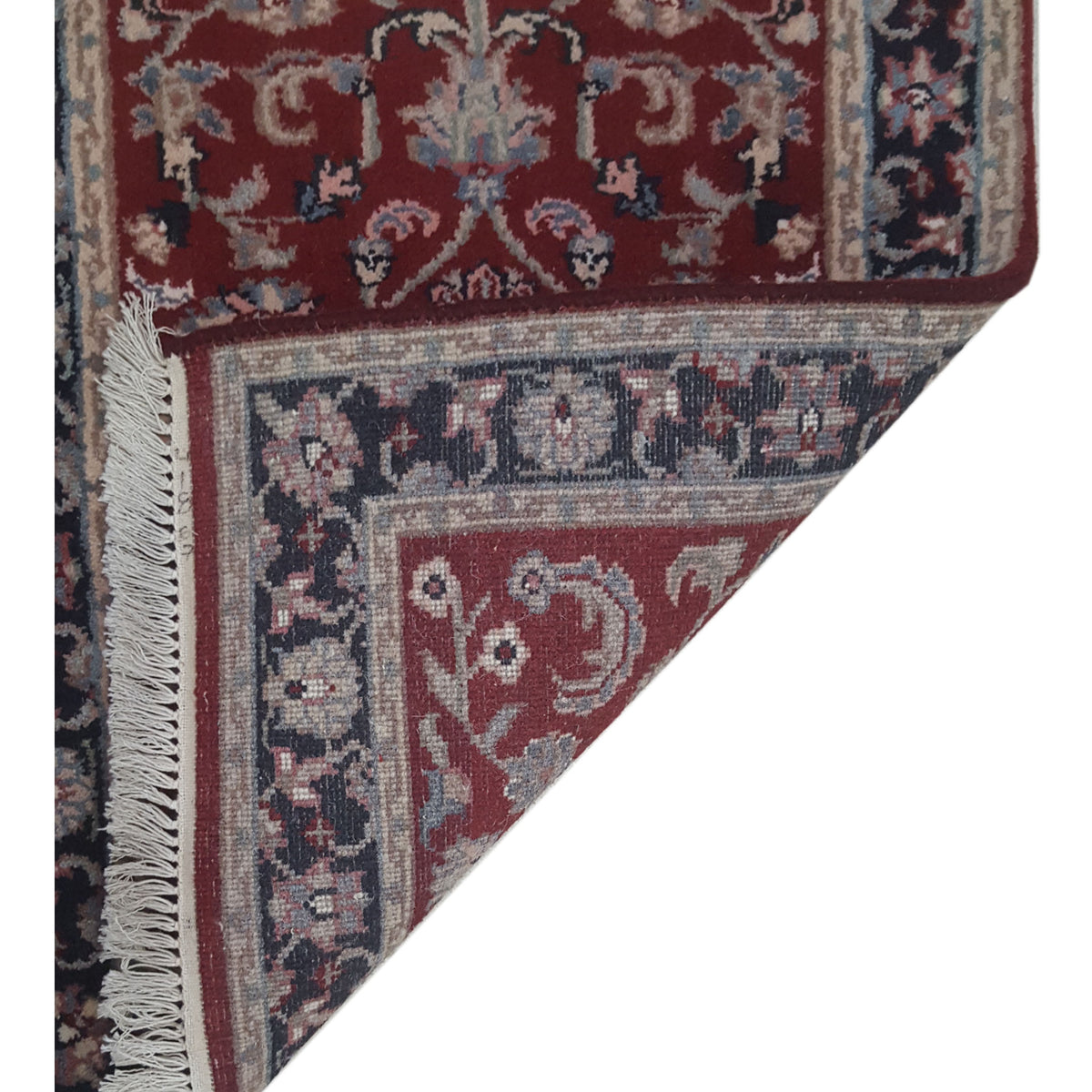 Pacific Kashan Indo 36758 Red Black Traditional Hand Knotted Rug