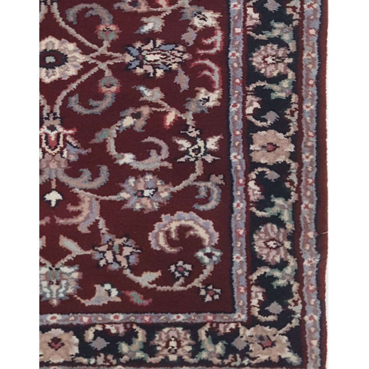 Pacific Kashan Indo 36760 Red Black Traditional Hand Knotted Rug
