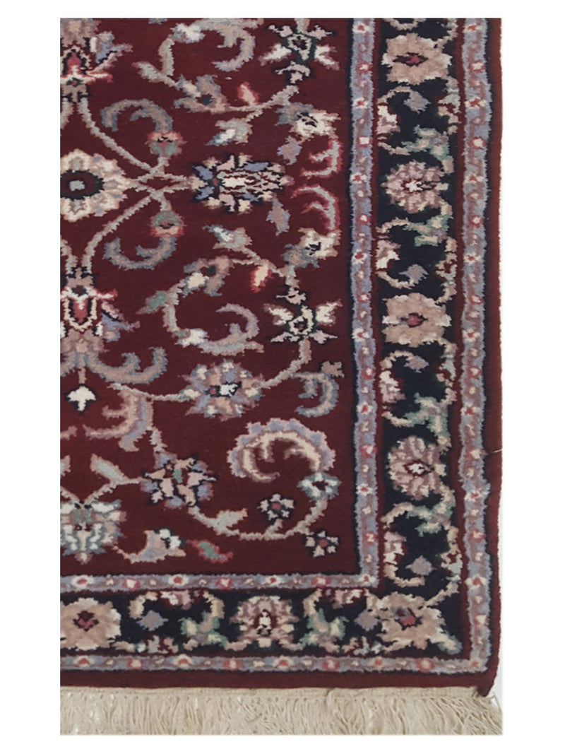 Pacific Kashan Indo 36760 Red Black Traditional Hand Knotted Rug
