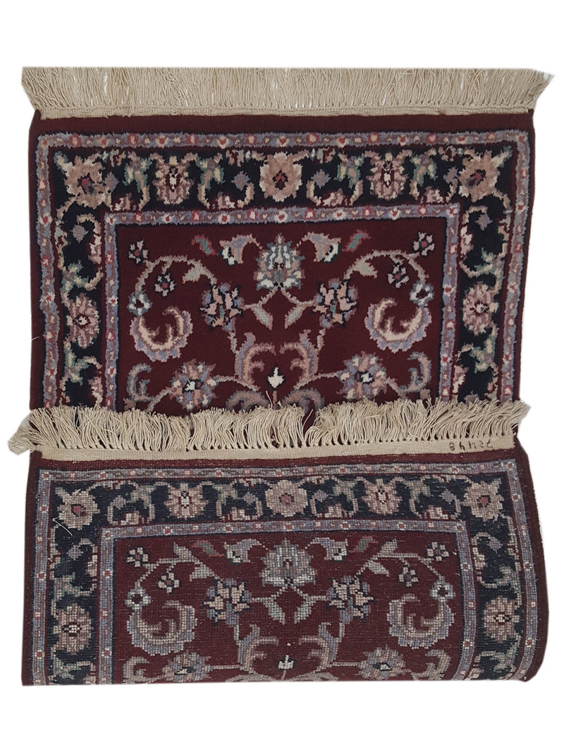 Pacific Kashan Indo 36760 Red Black Traditional Hand Knotted Rug