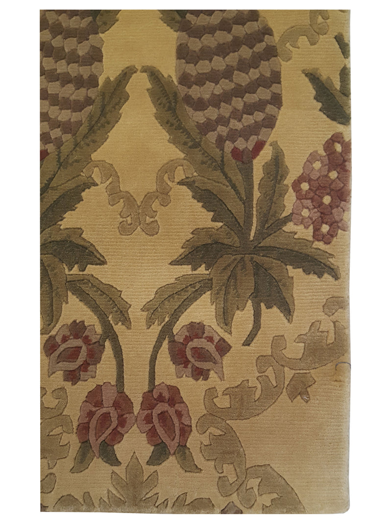 Pacific Gouri Ganga 36761 Gold Beige Transitional Hand Knotted Rug