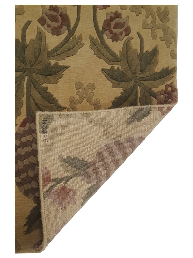 Pacific Gouri Ganga 36761 Gold Beige Transitional Hand Knotted Rug