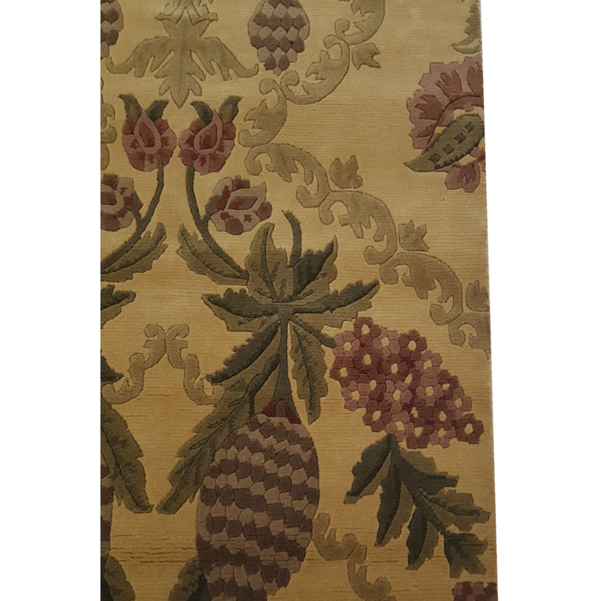 Pacific Gouri Ganga 36833 Khaki Burgundy Transitional Hand Knotted Rug