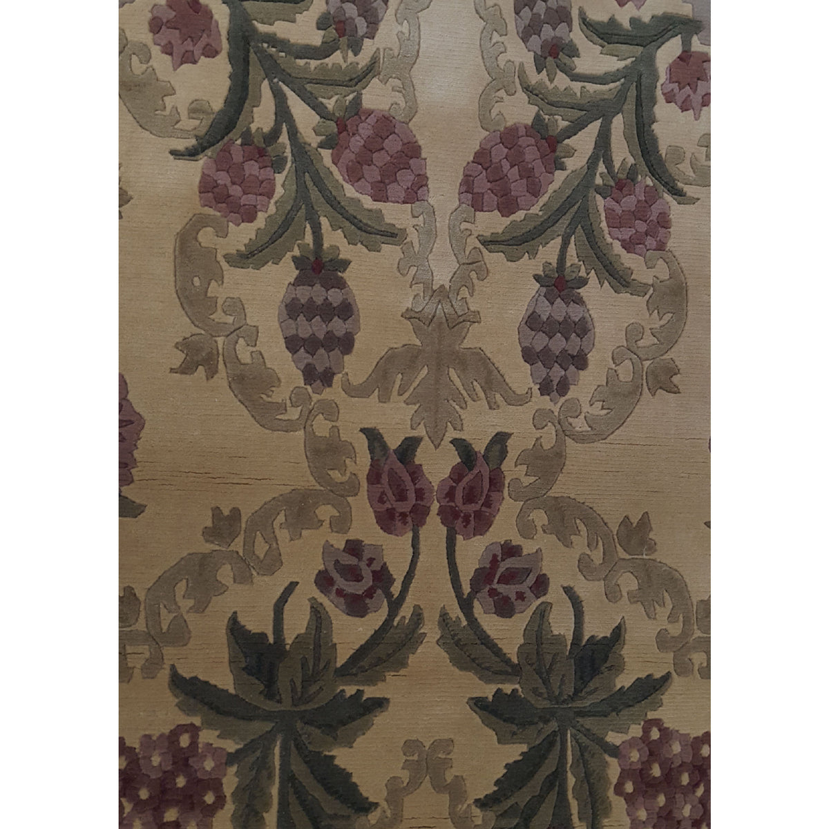 Pacific Gouri Ganga 36833 Khaki Burgundy Transitional Hand Knotted Rug