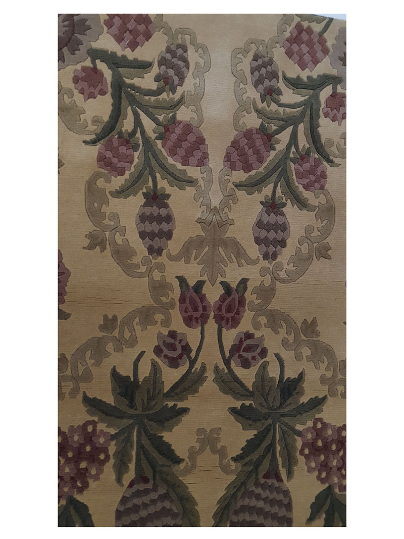 Pacific Gouri Ganga 36833 Khaki Burgundy Transitional Hand Knotted Rug