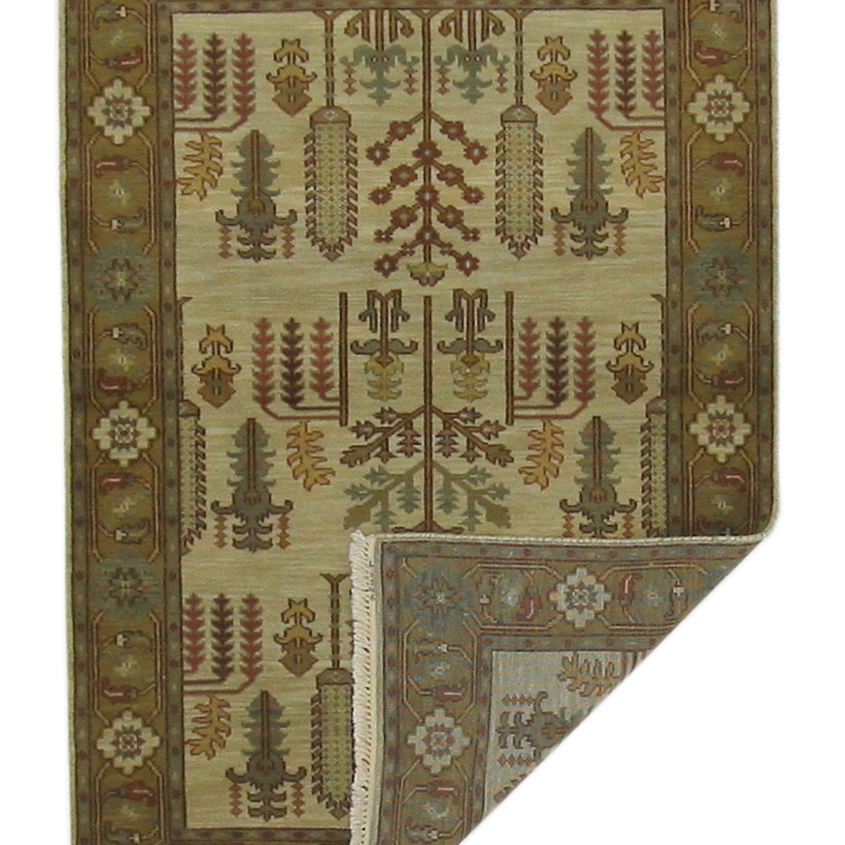 Pacific Tribal 36864 Ivory Olive Traditional Hand Knotted Rug