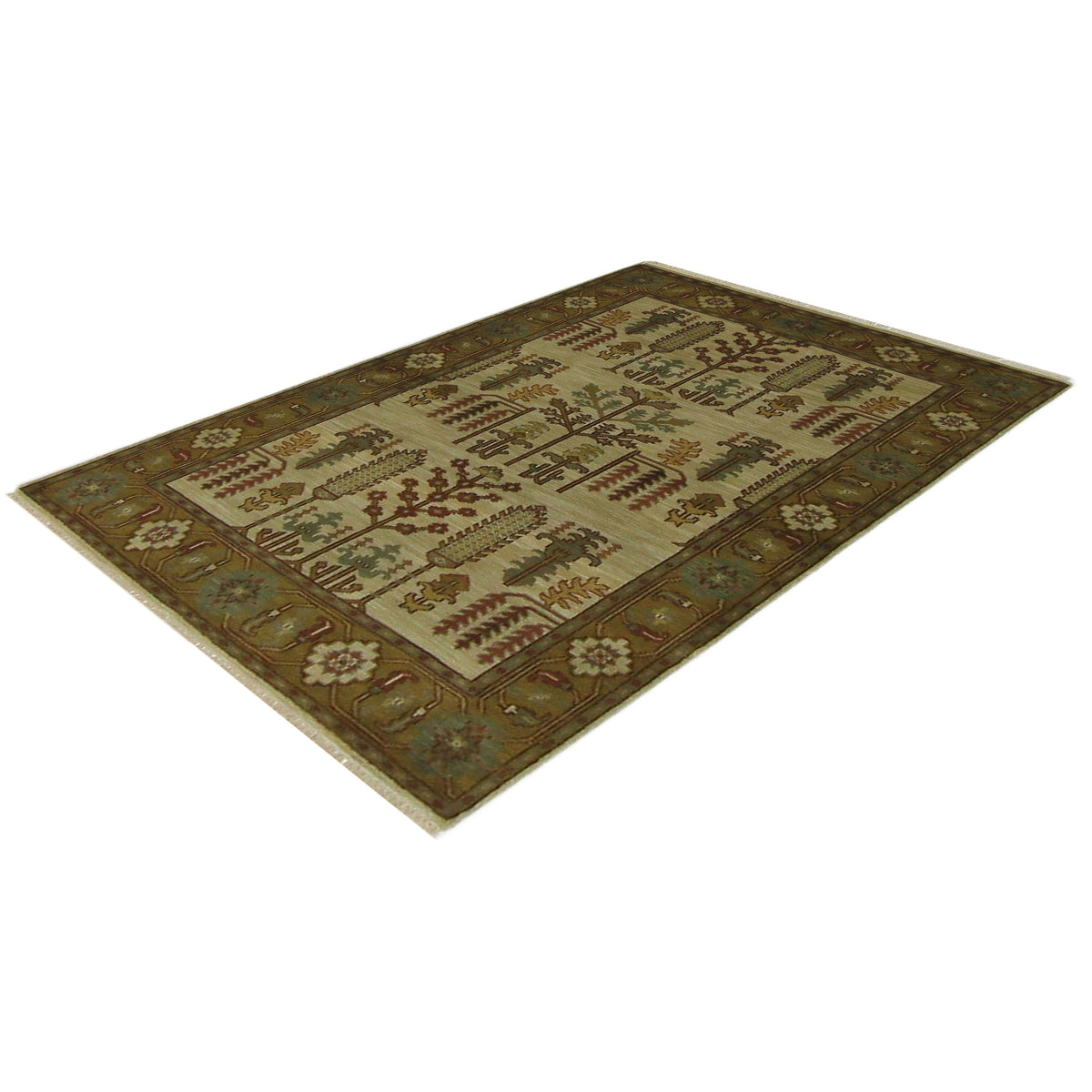 Pacific Tribal 36864 Ivory Olive Traditional Hand Knotted Rug