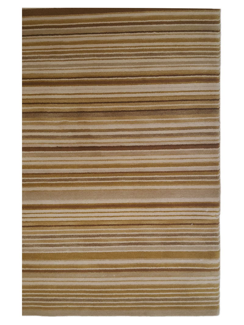 Pacific Gouri Ganga 36942 Khaki Brown Transitional Hand Knotted Rug