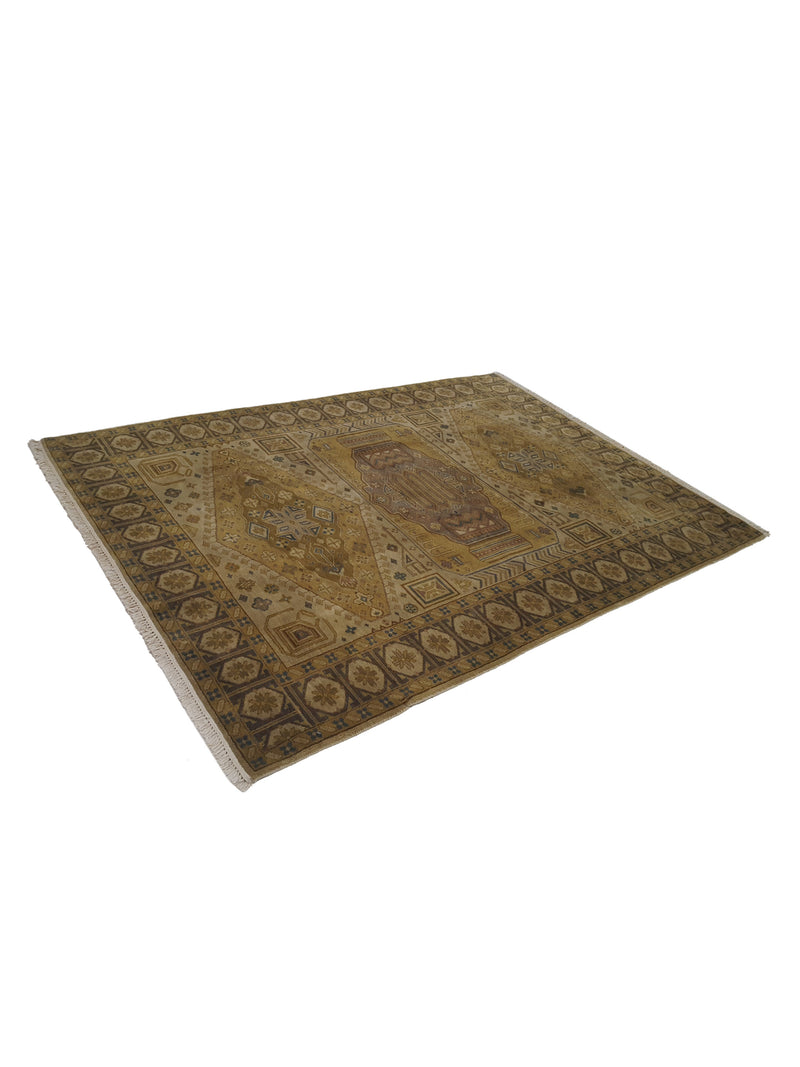 Pacific Tribal 36948 Gold Brown Traditional Hand Knotted Rug