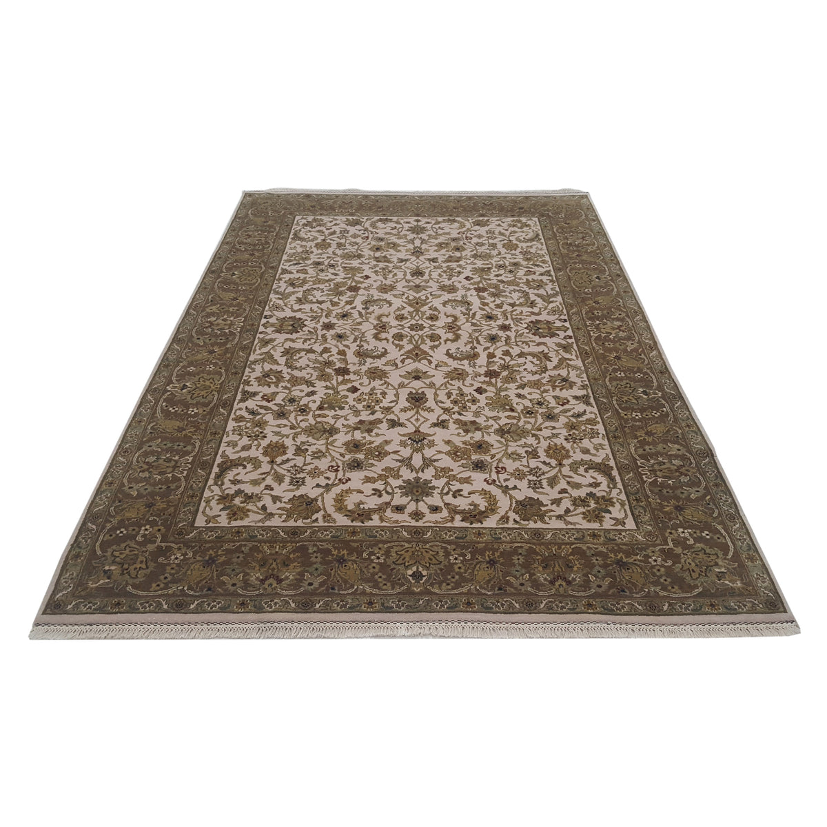 Pacific Crown 37000 Ivory Brown Traditional Hand Knotted Rug