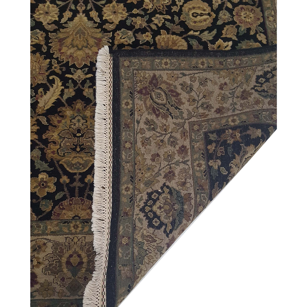 Pacific Crown 37028 Black Beige Traditional Hand Knotted Rug