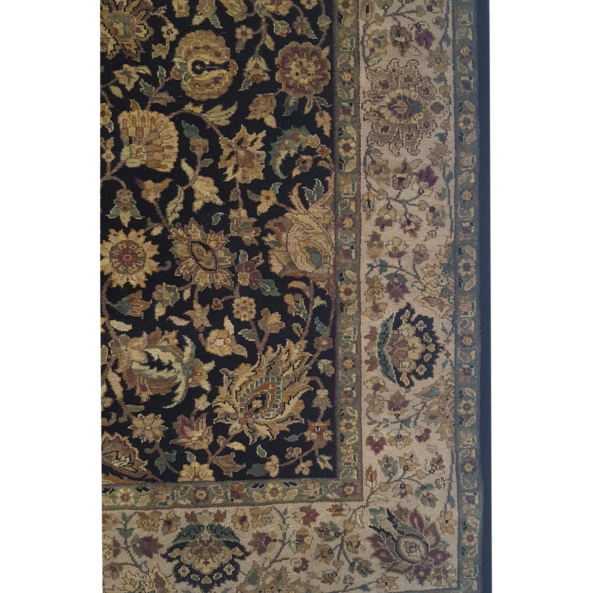 Pacific Crown 37028 Black Beige Traditional Hand Knotted Rug